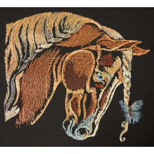 Horse with butterfly Machine Embroidery Designs size 198*186mm