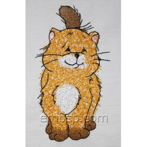 Cat on a walk Machine Embroidery Designs size 79*142mm