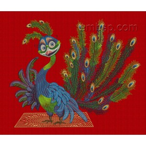 Peahen Machine Embroidery Designs size 271*222mm