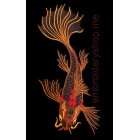 Brown Koi Carp Machine Embroidery Designs size 113*239mm