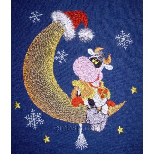 Merry Cow Machine Embroidery Designs size 136*157mm