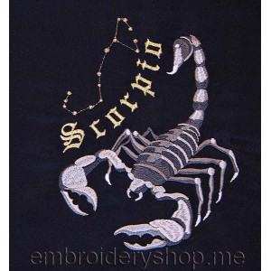 Scorpio Machine Embroidery Designs size 134*162mm