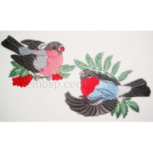 Bullfinches Machine Embroidery Designs Size 299*177mm