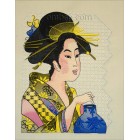 Geisha Machine Embroidery Designs size 200*271mm