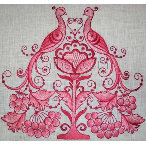 Towel with birds Machine Embroidery Designs Size 140*200mm (+4 parts)