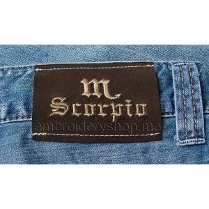 Inscription Scorpio Machine Embroidery Designs size 68*33mm