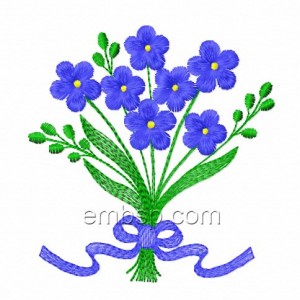 Flowers Forget-me-not Machine Embroidery Designs size 100*104mm