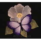 Flowers Butterfly Machine Embroidery Designs size 157*163mm