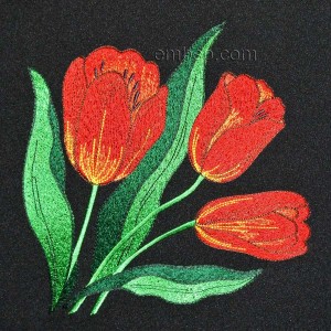 Flowers Tulips "Fiery Dawn" Machine Embroidery Designs size 193*196mm