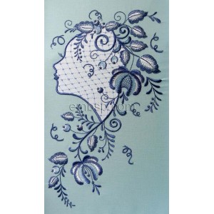 Flowers Applique Le Gzhel Machine Embroidery Designs size 197*340mm