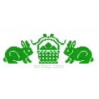 Bunnies Cross-stitch Machine Embroidery Designs size 213*70mm