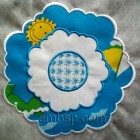 Placemat Applique Sun behind the cloud Machine Embroidery Designs size 194*197mm