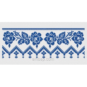 Ornament Cross-stitch Machine Embroidery Designs Size 262*95 mm 