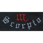 Inscription Scorpio Machine Embroidery Designs size 90*36mm