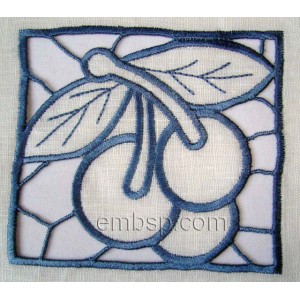 Cutwork «Cherry» Machine Embroidery Designs size 97*86mm