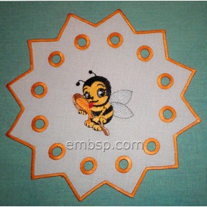 Doily "Bee" Machine Embroidery Designs size 63*62mm