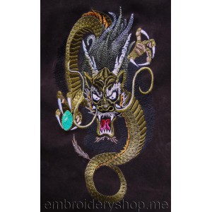 Dragon with gem Machine Embroidery Designs size 146*249mm