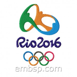 Rio 2016 Olympic Emblem Machine Embroidery Designs size 88*121mm