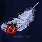 Ladybug and Feather Machine Embroidery Designs size 175*193mm