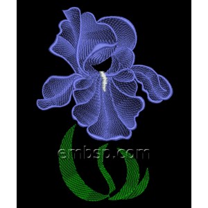 Flowers Iris Machine Embroidery Designs size 125*177mm