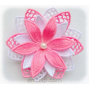 3D Lace Flower Machine Embroidery Designs size 88*101mm
