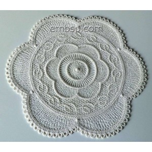 Lace Flower Doily Machine Embroidery Designs size 157*169mm