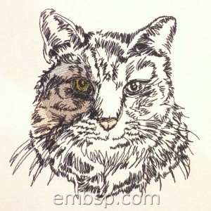 Cat Machine Embroidery Designs size 180*188mm
