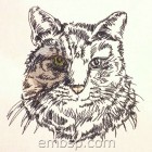 Cat Machine Embroidery Designs size 180*188mm