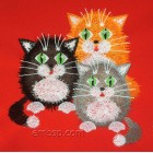 Three Kittens Machine Embroidery Designs size 150*155mm