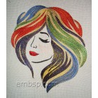 Lady Machine Embroidery Designs size 170*200mm