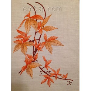 Twig with leaves Machine Embroidery Designs size 127*179mm