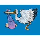 Stork brings baby Machine Embroidery Designs size 161*101 mm