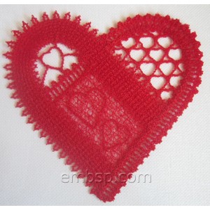 Lace Heart Machine Embroidery Designs size 117*114mm
