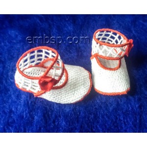 Lace shoe for doll Machine Embroidery Designs size 119*85mm