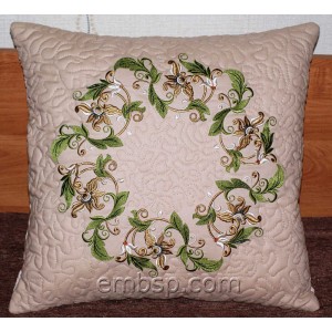 Flowers Pattern "Green Wreath" Machine Embroidery Designs size 103*148mm