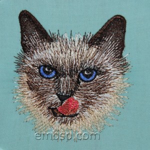Siamese Cat Machine Embroidery Designs size 97*104mm
