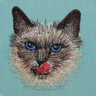 Siamese Cat Machine Embroidery Designs size 97*104mm