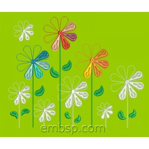 Flower Kaleidoscope Machine Embroidery Designs Size 224*184mm