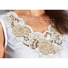 Neckline Cutwork  "Flower Fantasy" Total Machine Embroidery Designs size is 337*324mm