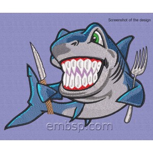 Shark Machine Embroidery Designs size 185*140mm