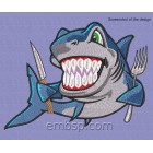 Shark Machine Embroidery Designs size 185*140mm