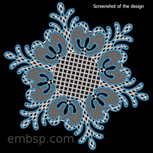 Lace Doily «Blue Dream» Machine Embroidery Designs size 295*188mm