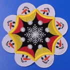 Applique Placemat Doily "Snowmen" Machine Embroidery Designs size 140*140mm