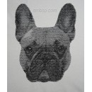 Machine embroidery design French bulldog dog0023