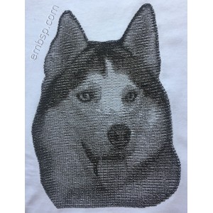 Dog Husky Machine Embroidery Designs size 180*231mm