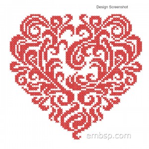 Heart Cross-stitch Machine Embroidery Designs size 156*148mm