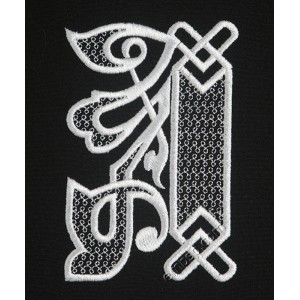Monogram initial letter A Machine Embroidery size 67*100 mm