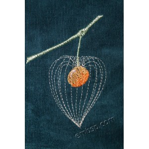 Flower Physalis Machine Embroidery Designs size of the design is 75*108mm