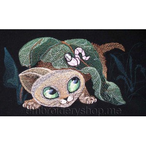 Little Cat Machine Embroidery Designs size 250*122mm