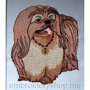 Dog Pekingese Machine Embroidery Designs size 138*164mm